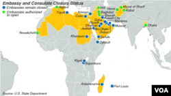 Embassy and consulate closure status