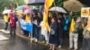 Người gốc Việt biểu tình sáng ngày 24/5/2019 khi phái đoàn của Thủ tướng Nguyễn Xuân Phúc đến thủ đô Oslo, Na Uy. Photo Hội người Việt Tị nạn Na Uy.