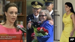 Paula Broadwell, general Petraeus sa suprugom i porodična prijateljica Petraeusovih kojoj je Broadwellova upućivala neprimjerene e-mail poruke