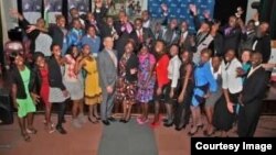 USAP scholarship recipients seen in Harare with U.S Ambassador to Zimbabwe, Bruce Wharton.