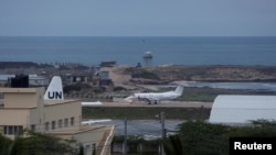 FILE - A general view of Aden Adde airport in Mogadishu, Somalia, Oct. 24, 2017.