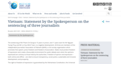 Thông cáo báo chí của EU ngày 6-1-2021 về bản án của ba nhà báo độc lập của Việt Nam