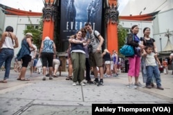 Tourists at TCL Chinese Theater on Hollywood Boulevard