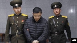 20년 가까이 북한을 드나들며 인도주의 구호활동에 앞장선 것으로 알려진 한국계 캐나다인 임현수 목사가 16일 북한 최고재판소에 출두했다.