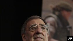 U.S. Defense Secretary Leon Panetta at a NATO summit in Brussels, Oct 5, 2011