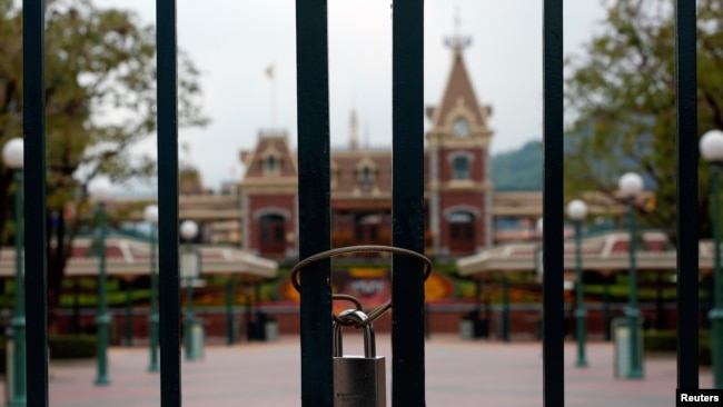 香港迪士尼1月26日大门紧锁。