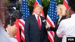 Интервју на Грета ван Сустерн со претседателот Трамп во Сингапур во 2018-та, кога постигна договор со севернокорејски лидер за евентуална денуклеаризација на Корејскиот полуостров