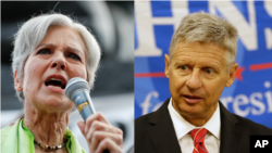 Jill Stein, the Green Party candidate, and Gary Johnson, the Libertarian Party candidate