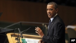 President Barack Obama addresses the 67th session of the United Nations General Assembly, New York, September 25, 2012. 