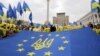 FILE - Pro-European Union activists rally in the center of Kyiv, Ukraine's capital, Oct. 30, 2013.