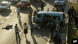 Un accident de circulation au Cap, Afrique du Sud