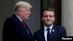 Hai ông Trump và Macron gần đây đã có lời qua tiếng lại