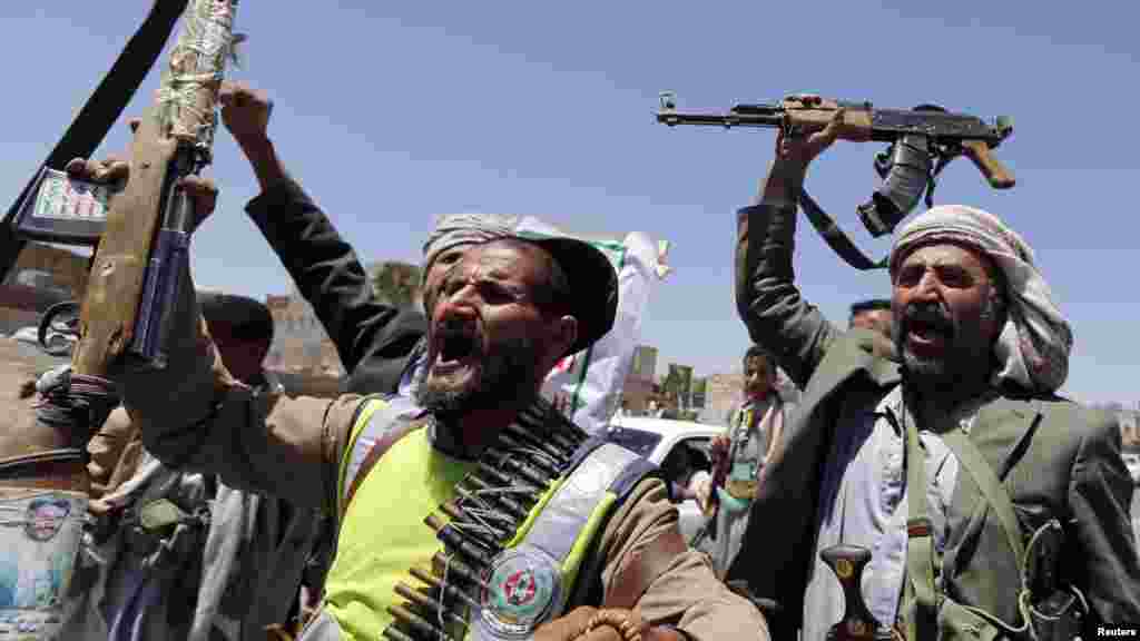 Shi&#39;a jinsin Houthi a Sanaa, Yemen, 21 ga Satumba, 2014.&nbsp; 