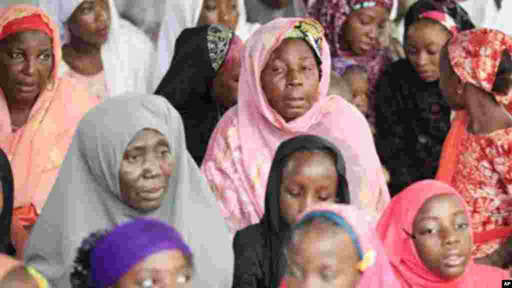 Nigeria Muslims women and children attends Eid al-Adha prayers to mark the end of the holy month of Hajji.