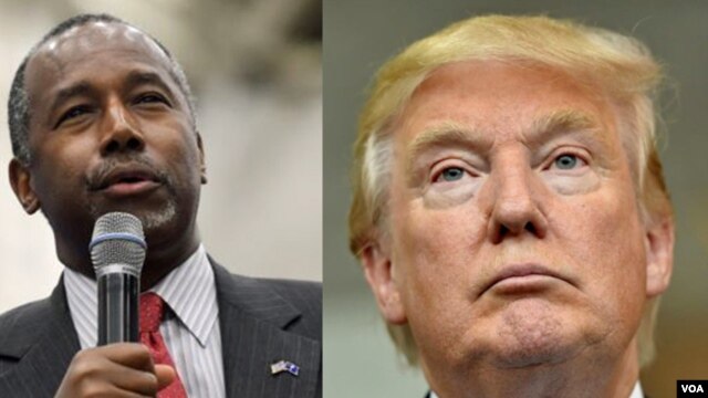 Los candidatos Ben Carson y Donald Trump se encuentran virtualmente empatados en el primer lugar por el Partido Republicano.