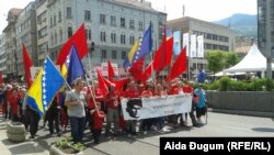 Bosnia-Herzegovina - March of antifascists on the Day of Victory , Sarajevo, 09May2018