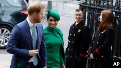 Pangeran Harry dan istrinya, Meghan, menghadiri upacara Hari Persemakmuran di Westminster Abbey, London, 9 Maret 2020. (Foto: AFP)