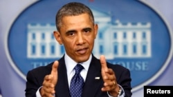 U.S. President Barack Obama speaks about the sequester after a meeting with congressional leaders at the White House, March 1, 2013. 