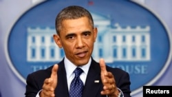 美国总统奥巴马3月1日在与国会领导人会晤后在白宫发表讲话