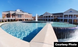 One of the fountains on the campus at Elon University in Elon, North Carolina.