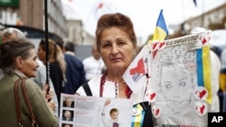 Ludmila Aleksandrovna, 62, a Yulia Tymoshenko supporter protests in Kyiv, August 15, 2011