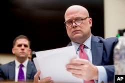 FILE - Then-acting Attorney General Matthew Whitaker appears before the House Judiciary Committee on Capitol Hill, Feb. 8, 2019, in Washington.