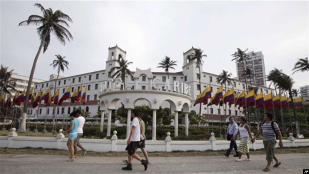 Suasana kota Cartagena, Kolombia tempat berlangsungnya KTT Benua Amerika. Beberapa pengawal Presiden Obama dipanggil pulang karena diduga terlibat 'prostitusi' di Cartagena.