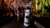 Robot Guides Visitors Through Greek Cave