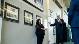 President Joe Biden on a tour of the Greenwood Cultural Center to mark the 100th anniversary of the Tulsa race massacre, Tuesday, June 1, 2021, in Tulsa, Okla. (AP Photo/Evan Vucci)