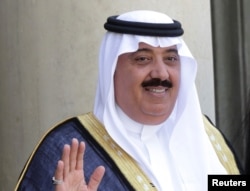 FILE - Saudi Arabian Prince Miteb bin Abdullah at the Elysee Palace in Paris, June 18, 2014.