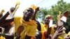 Supporters of Togolese main opposition presidential candidate Jean-Pierre Fabre rally in Lome, March 2, 2010 file photo.