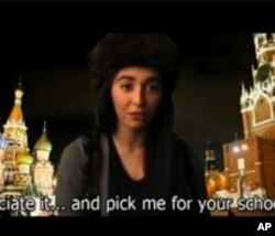 Paola Ogadzhanova delivered part of her video essay in Russian, with English subtitles.