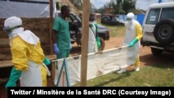 Des agents de santé à Beni, Nord-Kivu, RDC, 5 septembre 2018. (Twitter/Minsitère de la Santé RDC)