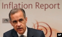 Bank of England Governor Mark Carney speaks during the central Bank's quarterly Inflation report at the Bank of England in the City of London, May 11, 2017.