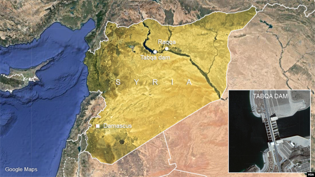 Map of Tabqa Dam.