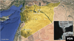 Map of Tabqa Dam.