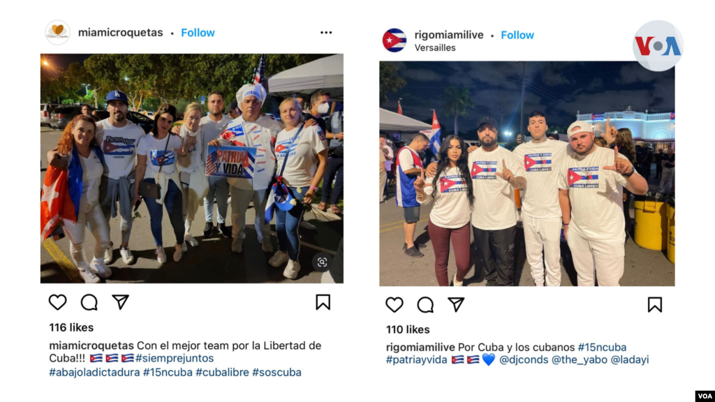 Como es costumbre entre la comunidad cubana en Miami ante eventos importantes, numerosas personas se congregaron a las afueras del restaurante Versailles para manifestar su apoyo a los activistas cubanos de la isla este 15N.&nbsp;