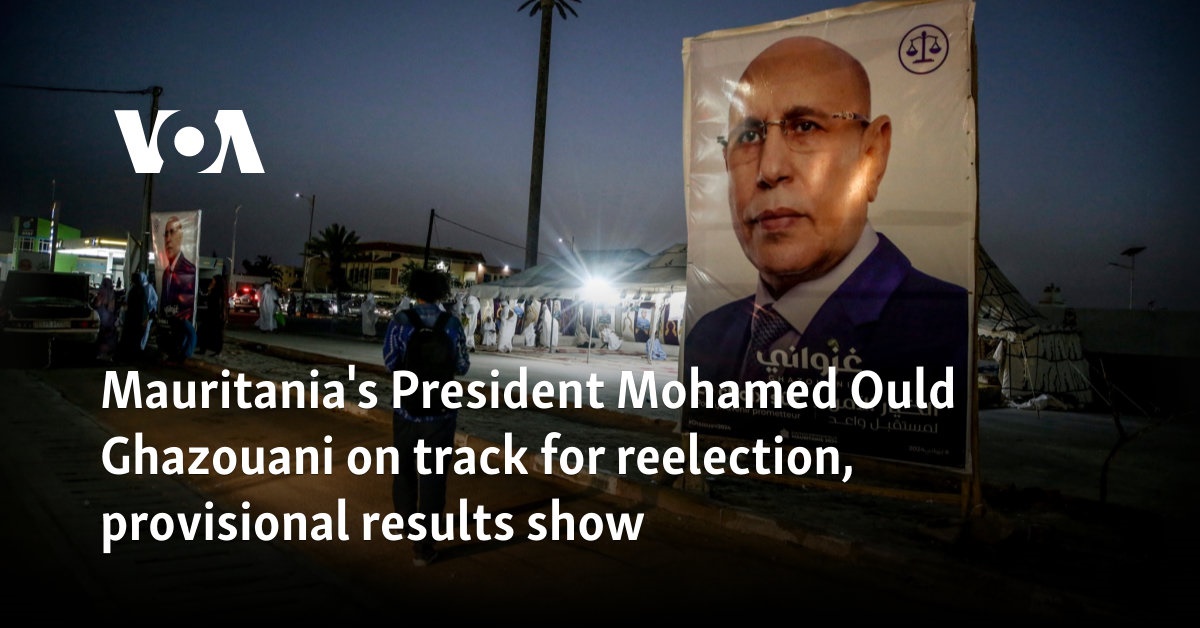 Mauritania's President Mohamed Ould Ghazouani on track for reelection, provisional results show 