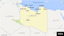 Peta wilayah Libya.