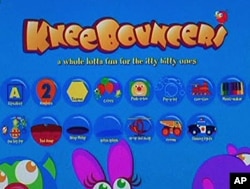 KneeBouncers' colorful welcome screen offers more than a dozen games