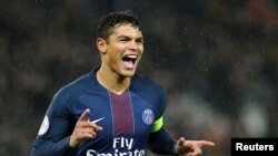 Le joueur brésilien Thiago Silva au Paric des Princes à Paris, le 21 décembre 2016.