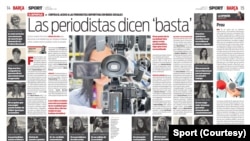 Female journalists in Spain spoke out about harassment in this feature published in the newspaper Sport.