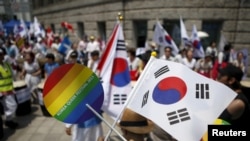 Activists demonstrated for and against gay rights at a gay pride festival in Seoul, South Korea, in June 2015.