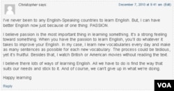 Comment on learning English 3
