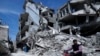 叙利亚杜马疑似受到化学武器攻击处的废墟(2018年4月16日)