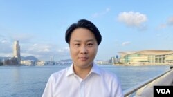 香港大學政治及公共行政學系榮譽講師袁爾昌。(美國之音湯惠芸拍攝)