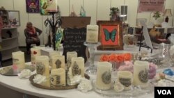 The pop-up shop featured candles, soap, sweets, paintings and jewelry among other things.