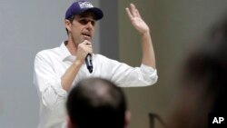 FILE - Then-Democratic Senate candidate Beto O'Rourke makes a campaign stop at Austin Community College Eastview, in Austin, Texas, Oct. 2, 2018.