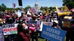 Pro-immigration activists rally near the U.S. Capitol calling for immigration reform on May Day in Washington, U.S., May 1, 2021. REUTERS/Joshua Roberts