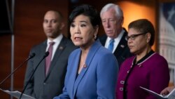 Anggota DPR AS Judy Chu (depan) mensponsori HR 2214 "No Ban Act", RUU untuk menegah Presiden AS bersikap diskriminatif 